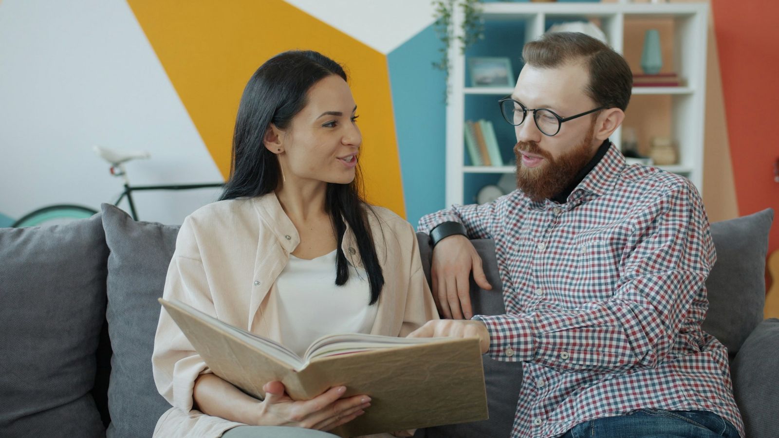 Couple going over their treatment plan together at home